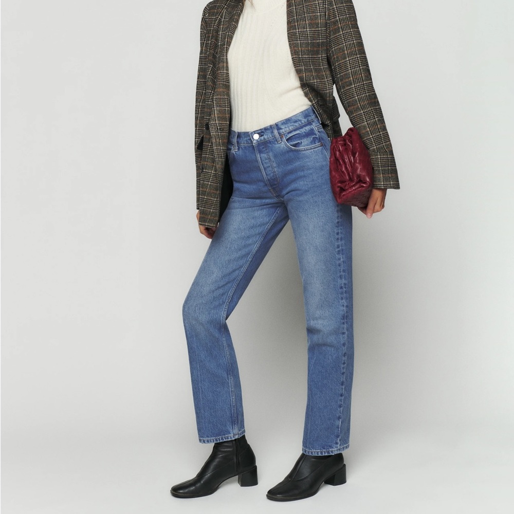 Reformation Cynthia Mid Rise Straight Jeans